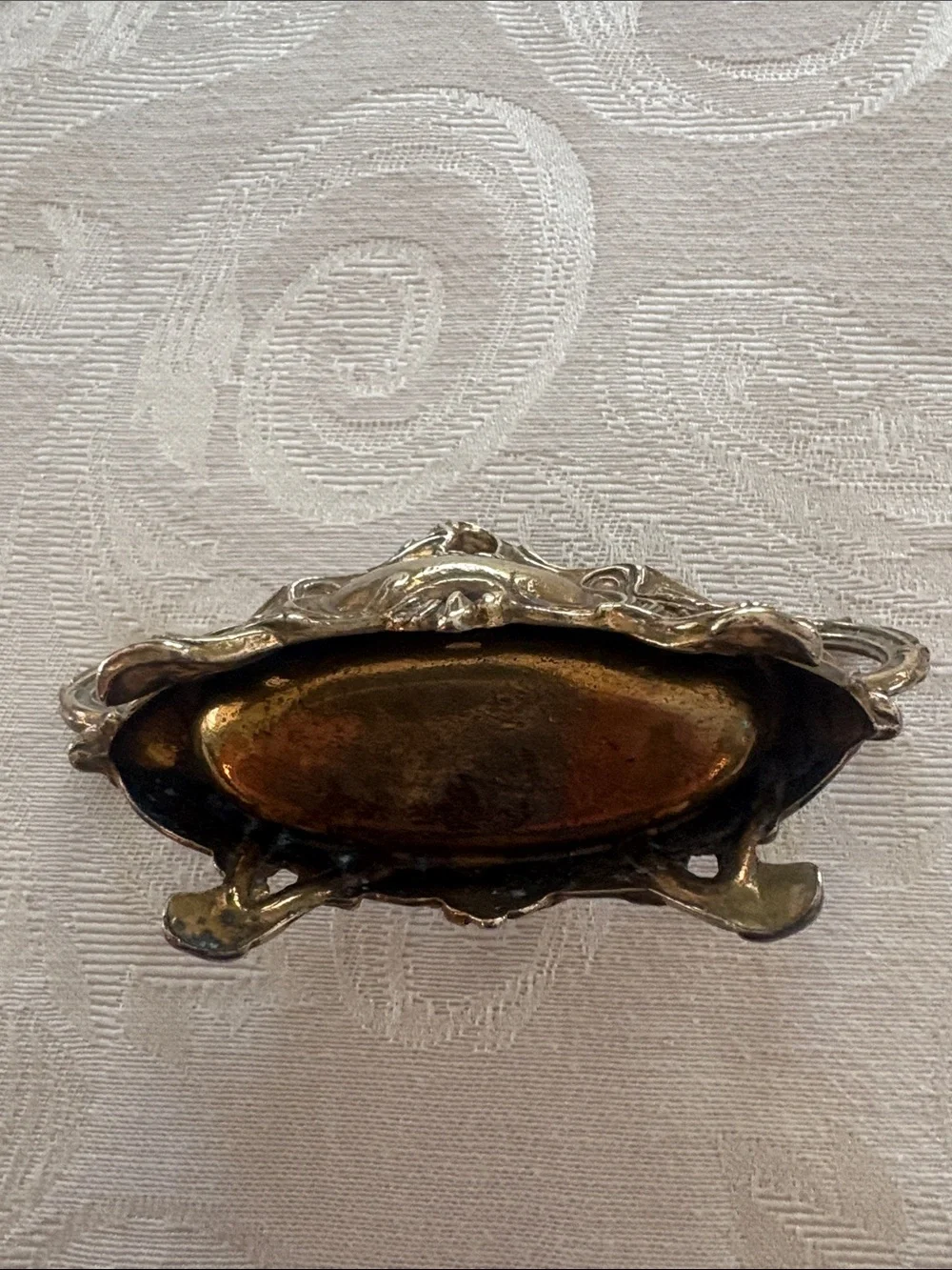 Ornate 19th century French Victorian Decorative Antique Brass‎ Tone bowl - Picture 4 of 4